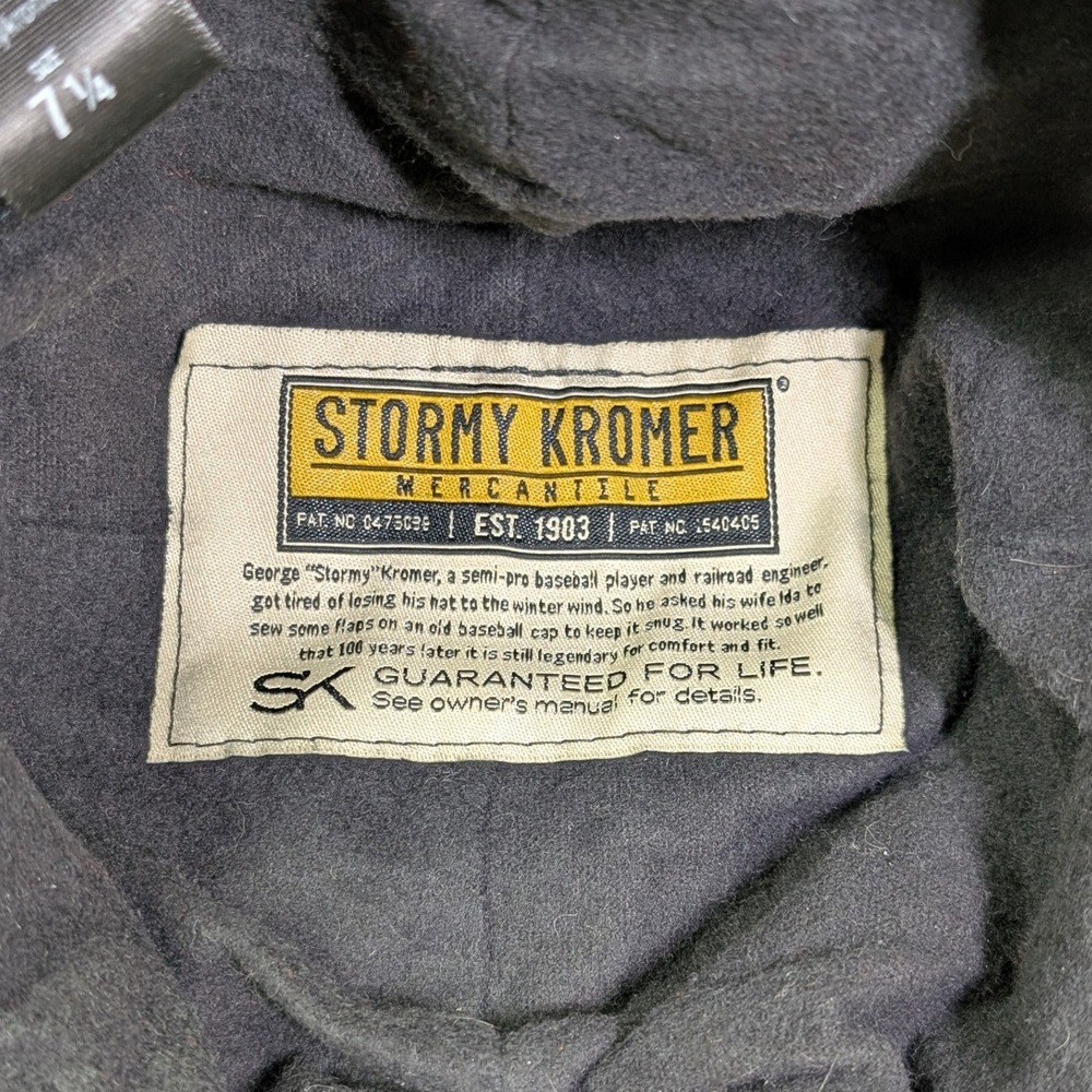Stormy Kromer The Original Cap Size 7 1/4 Olive Green Wool Earflap Hat Mens USA - Picture 6 of 8